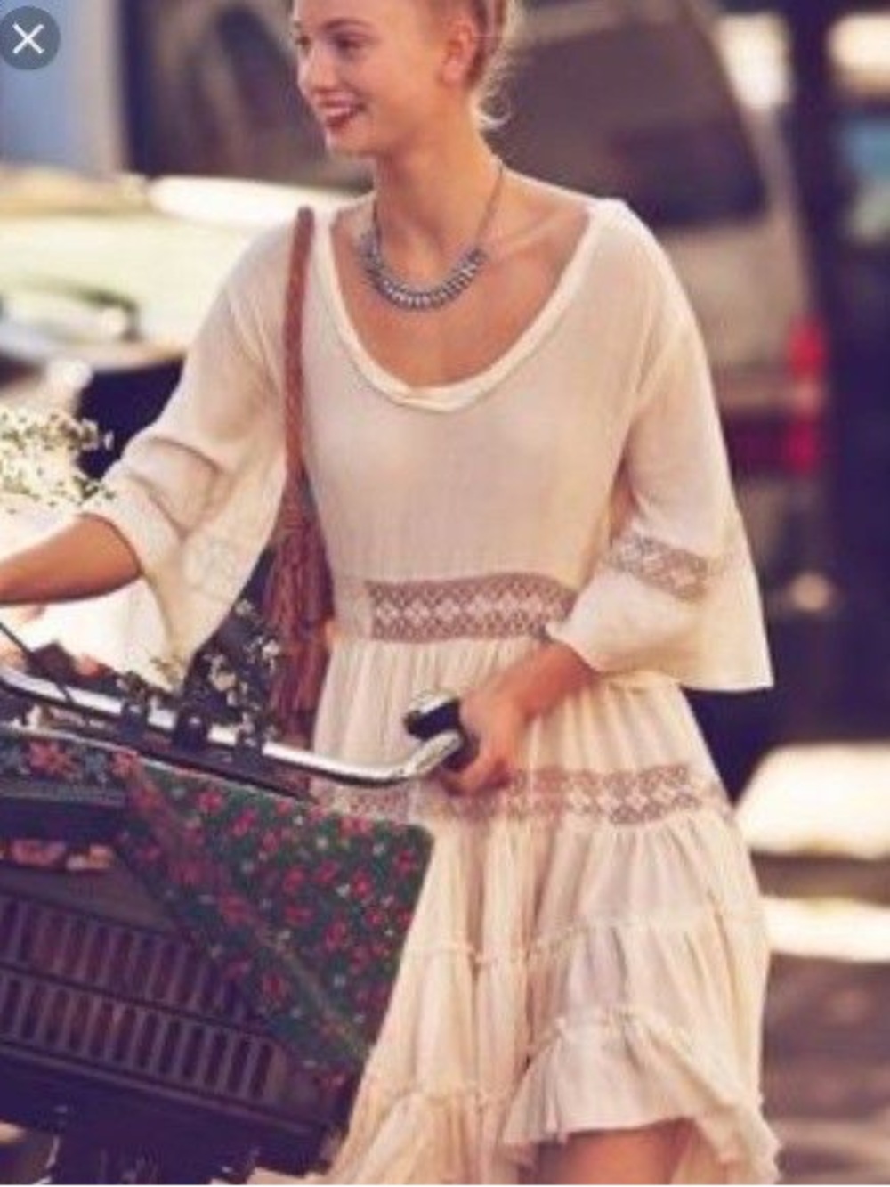 Free People Dream Cloud Crochet Mini Dress size S